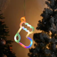 Luces De Pared Para Ventanas Con Forma De Navidad Y Aros De Campana Y Calcetines Con Ventosa Para Decoración De Hogar Y Ramadán Fuente De Energía: Pilas (No Incluidas) - details 7