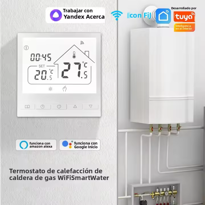 Termostato Inteligente WiFi Tuya Para Calefacción De Piso Eléctrica Y Agua Compatible Con Alexa Y Google Control De Temperatura Del Calentador De Agua Y Gas - 1