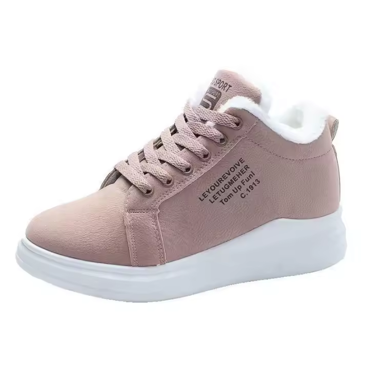 Botas De Nieve Para Mujer Botines De Piel De Velvet Suave Y Cálida Con Suela De Goma Zapatos De Invierno Con Forro De Algodón Talla Mediana (3cm-5cm) - 1