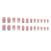 24 PCs Uñas Press on Estilo Francés Gradient De Amor Con Gel Jelly Y Archi De Uña QHZ758 Accesorios De Belleza Para Manicura Casera - details 4