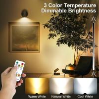 Focos interiores LED inalámbricos, suministro de energía de batería, con control remoto, faros recargables interiores, con cronómetro y luz ajustable, lámparas de pared 3ct, focos de plantas y obras de arte, iluminación clave - details 0