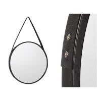 STARLEY-Espejo Redondo Asa Polipiel Negro,Espejo para colgar en la pared,Espejo Decorativo Redondo Moderno y Sencillo para apartamento, sala de estar, dormitorio 38.5cm - details 1