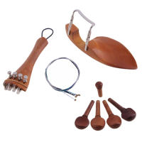 Kit De Accesorios Para Violín Tooyful 4/4 Madera De Jujube Soporte De Barba Ajuste De Tono Diapasón Palanca De Ajuste Cuerda - details 1