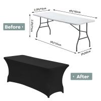 Funda De Mesa Elástica De Spandex Para 6FT/4FT Universal Ajustable Para Fiestas Banquetes Bodas Y Eventos Resistente Al Aceite Estilo Sólido - details 2