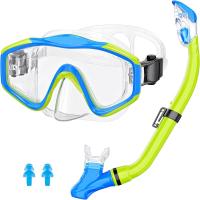 Zenyth Conjunto de esnórquel para niños Sambo, esnórquel complete Seco, Gafas de Buceo antivaho, equipo para niños y niñas, Azul Naranja - details 2