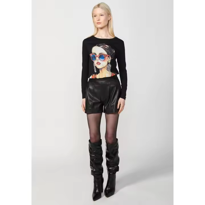 Camiseta de manga larga de algodón para mujer Koroshi - 1