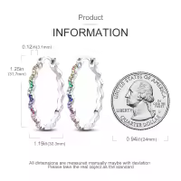 Pendientes De Aro De Plata 925 Para Mujer Con Zirconia Joyería De Moda Regalo Original Eardrop Pendientes Metálicos Tipo Aro - details 27
