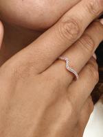Pandora - Anillo de Ola Brillante - Baño de Oro Rosa de 14K - details 2