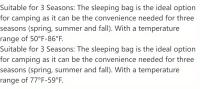 BOPORO Saco de Dormir Ligero y Impermeable Temporada 3 Ideal para Adultos y Niños Ideal para Acampar Viajes y Caza Incluye Bolsa de Compresión - details 14