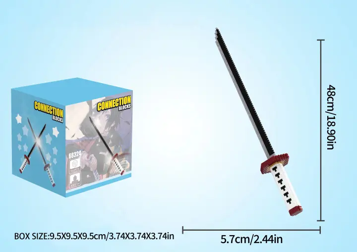 Bloques De Construcción De Espada Katana Demonio Slash Modelo Japonés Para Niños Juguete De Bloques Micro De Plástico ABS Ornamentación De Escritorio Regalo De Navidad - 1