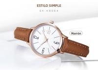 Reloj De Mujer Casual Shengke De Cuero Japanese Quartz Resistente Al Choque Y Al Agua Con Marcadores Arábigos Y Pantalla De Vidrio Hardlex - details 2