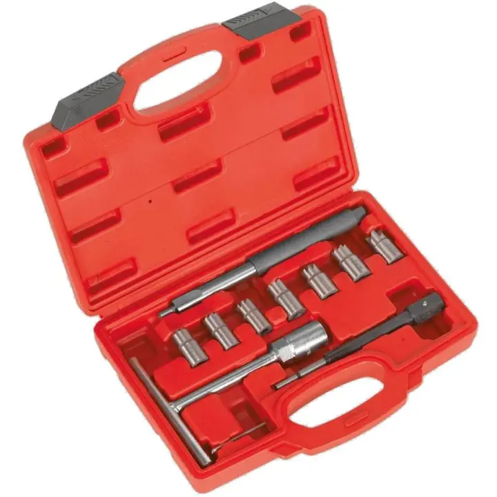 JOMAFA - Escariador para asiento de inyectores Limpiar y descarbonizar inyectores UNIVERSAL, 11 piezas - 1084 - 1