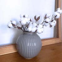 Rama De Flores Secas Blancas Artificial Para Decoración De Bodas Y Fiestas Eucalipto Y Algodón Decoración De Hogar Sin Químicos - details 3