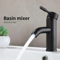 Grifo de baño de estilo minimalista negro, mezclador de agua fría y caliente, grifos de lavabo de acero inoxidable - details 0