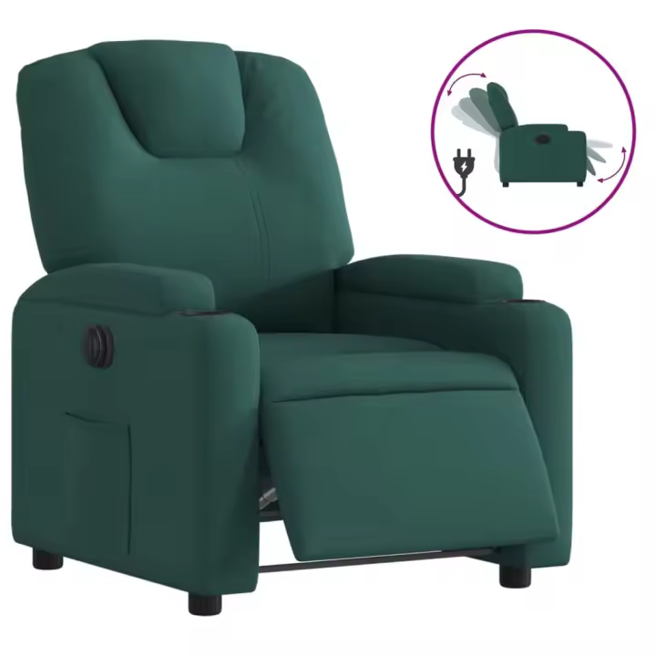 vidaXL Sillón reclinable eléctrico tela Gris claro, Gris oscuro, Negro Sillon Dormitorio Sillon Comodos Silla Relax Sillón Sofá - 1