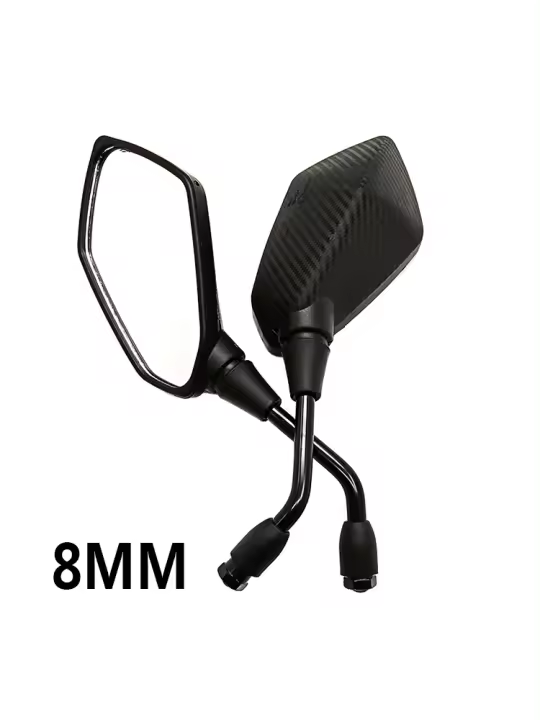 Par De Espejos Retrovisores Universales Para Motocicleta Scooter E-Bike Espejo Convexo De Dos Lados Para Electromóvil Material ABS Plástico Tamaño 8mm/10mm - 1