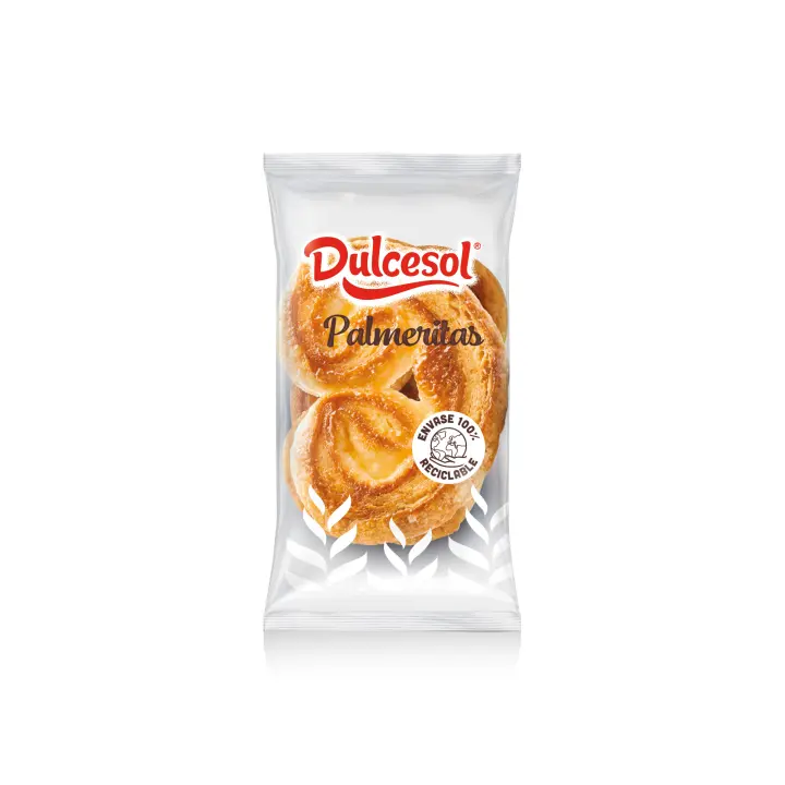 Palmeras Hojaldre Dulcesol Envueltas individualmente 1,5 Kg - 64 unidades - Palmeritas Hojaldre Dulcesol - 1