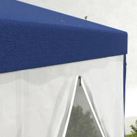 Gazebo 4x3m Hexagonal Impermeable Estable Resistente al Frío Gazebo con Mosquiteros Tienda de Fiesta Tienda de Jardín con 6 Paneles Laterales Gazebo de Jardín para Jardín de Camping, Azul - details 2