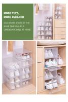 Caja De Almacenamiento De Zapatos Transparente Y Engrosada 6pcs Resistente a La Polvo Y Humedad Organizador De Zapatos Plegable Y Piledrillable Para El Hogar - details 6