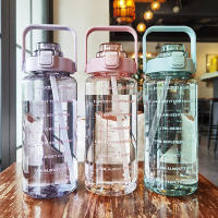 Botella De Agua Deportiva De 2 Litros Con Tapa De Pastilla Para Viajes Y Fitness Botella Grande Y Gruesa Para Adultos Material Plástico Reutilizable Y Lavable - details 2