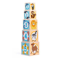 Bloques Apilables y Encajables Animales en madera  5 piezas Woody - details 1