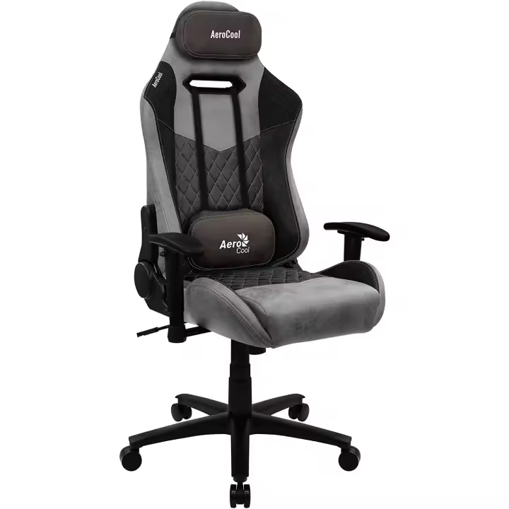 Silla Gamer Aerocool Duke Iron Black Aerosuede | Máximo Confort | Piel Sintética Premium | Fibra de Carbono y Diamante | Brazos Regulables | Balanc - 1