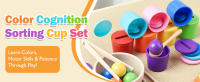 Juguete Montessori De Madera Juego De Colores Y Alineación Con Bolas Arcoíris En Copas Educación Temprana Para Niños De Preescolar Edad 3+ - details 0