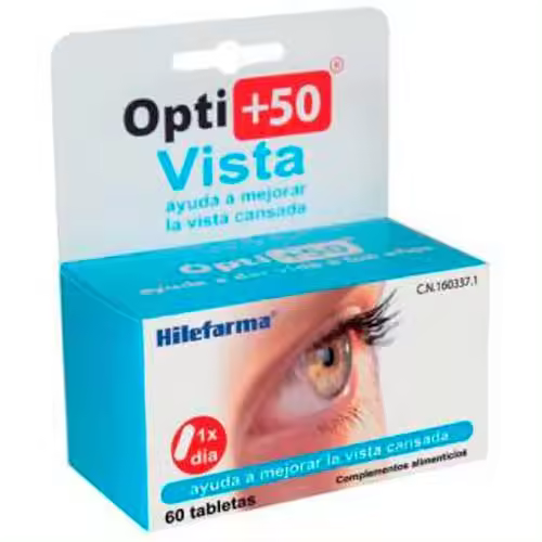 Hilefarma Opti+50 Vista 60Comp. - Complemento Alimenticio para Mejorar Vista Cansada - 1