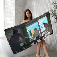 Toalla De Playa Anime Chainsaw Man Microfibra Absorbente Secado Rápido Suave Para Yoga Natación Camping Viajes Senderismo - details 2