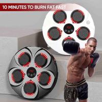 Wall Mounted Music Boxing Machine Punching Pad LED Lighted Training Electronic With Gloves, New - details 2