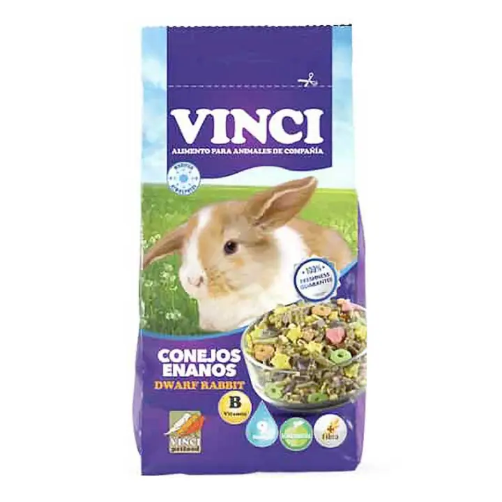 Pienso para Conejo Enano Vinci 1kg, 4kg, 10kg - Alimento para Mascotas, Comida para Conejos Pequeños - 1