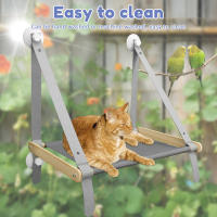 Colchón Para Gato Colgante Con Ventanas Accesorios Para Mascotas Soporte De 20kg Plush Respirable Plegable Para Gatos Y Gatitos - details 5