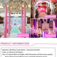 Arco De Boda De Seda Roja De 80cm Con Ramas De Cerezo Artificial Decoración Para Hogar Y Bodas Elemento De Decoración De Eventos - details 1