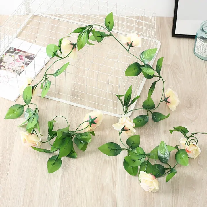 Guirnalda De Flores Artificiales Rosa 240CM Para Boda Decoración De Hogar Y Jardín Arco DIY Planta Falsa De Vínculo - 1