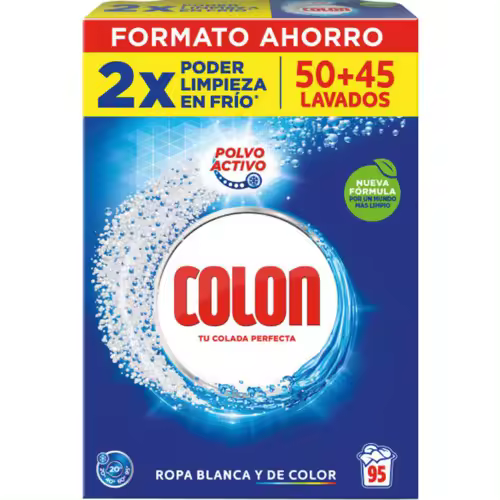 Detergente Colon en Polvo Adecuado para ropa blanca y de color, 95 Lavados !ECONOMICO! (4.750Kg) - 1