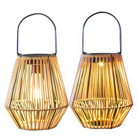 Lámpara Solar De Jardín De Rotura De Bambú Luz De Camping Impermeable De Trenzado De Rotura Para Exterior Decoración De Jardín - details 6