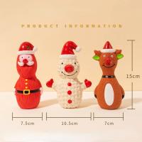 Nuevos Juguetes De Goma Para Mascotas En Forma De Santa Claus Ciervo Y Payaso De Navidad Juego De Tres Piezas Serie Navideña Juguetes Sonoros Para Perros - details 1