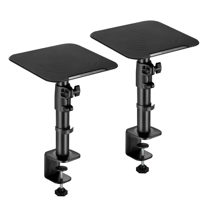 Phoenix Technologies Soportes para Altavoces de Escritorio Regulable en Altura Base de Goma y Gestión de Cables - 1
