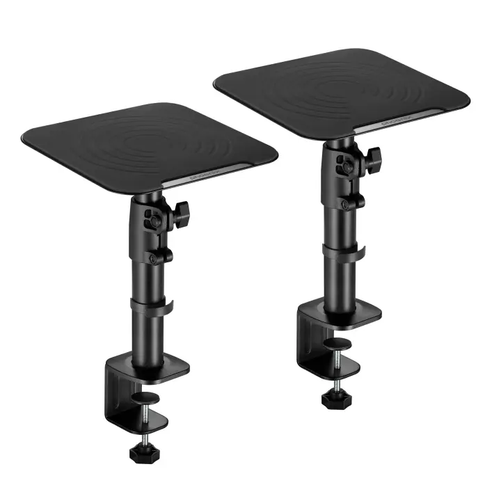 Phoenix Technologies Soportes para Altavoces de Escritorio Regulable en Altura Base de Goma y Gestión de Cables - 1