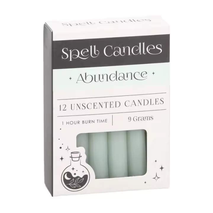 VELAS HECHIZO SPELL CANDLES - ABUNDANCE - ABUNDANCIA - PAQUETE 12 VELAS VERDES - SPIRIT OF EQUINOX - 1
