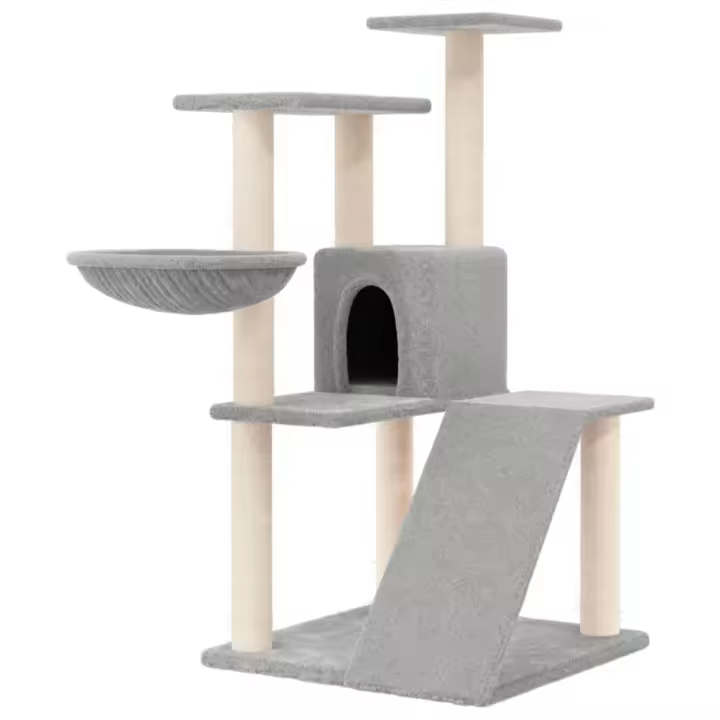 Rascador para Gatos con postes de ISAL gris Claro 94 cm - 1