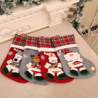 Grande Calcetines De Navidad Decoración Para Familia Y Fiesta Navideña Con Diseños De Santa Claus Renos Oso Y Oso Polar - details 1