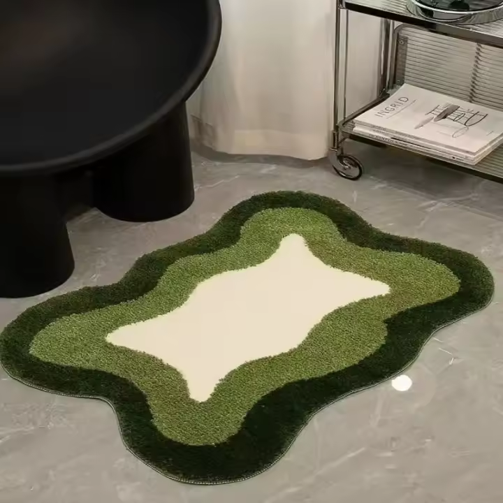 Alfombra De Baño Estilo Ins Antideslizante Y Resistente a Manchas Para Sala De Estar Y Dormitorio Alfombras Absorbentes De Poliéster 100% - 1