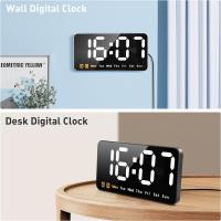 Reloj de pared digital large, Reloj de pared digital LED large con 3 brilos ajustables - details 1