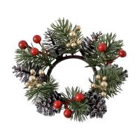 Anillo De Vela Navideño Con Bayas Adorno Para Wreath De Navidad Decoración Para Mesa Centro De Fiesta Café Bar Material Artificial - details 6