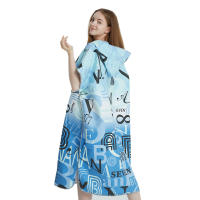 Poncho Toalla Rápida De Secado Microfibra Para Playa Y Natación Robe De Baño Para Adultos Con Capucha Toalla De Natación - details 5