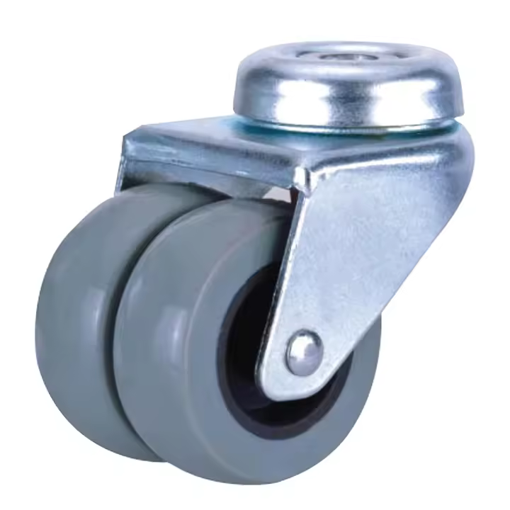 SANCO STORE - WOLFPACK LINEA PROFESIONAL Rueda Doméstica Doble Poliamida Gris Pasante   50mm - 1