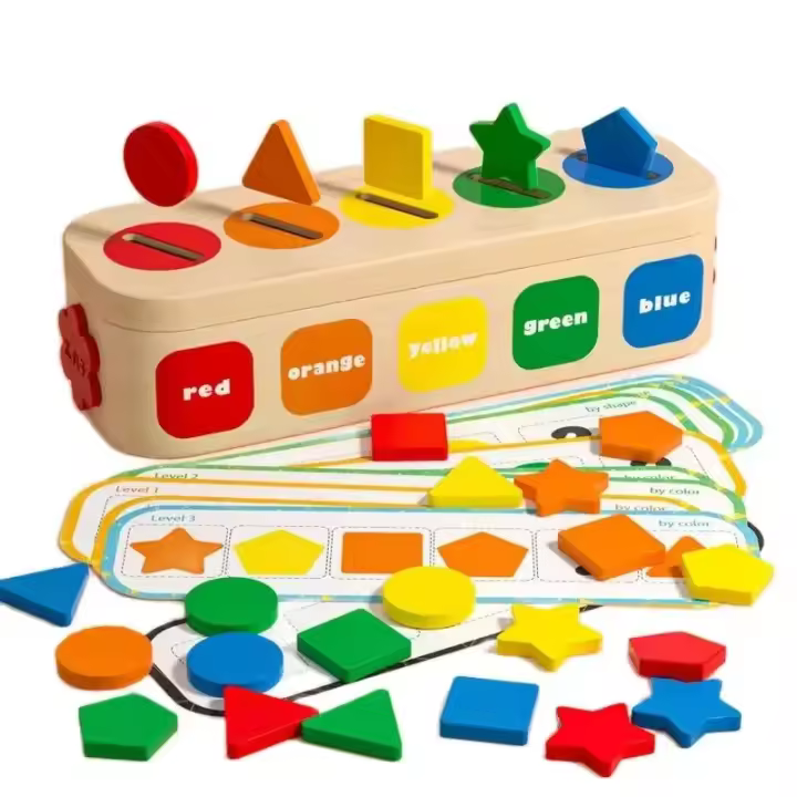 Juguetes Educativos De Madera Para Bebés Formas Colores Bloques De Construcción Montessori Regalos Para Niños Y Niñas 3-12 Años - 1