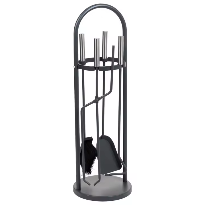 WANDERLUST DECO Set Completo de Herramientas para Chimenea de Metal Negro - Funcionalidad y Estilo - 1