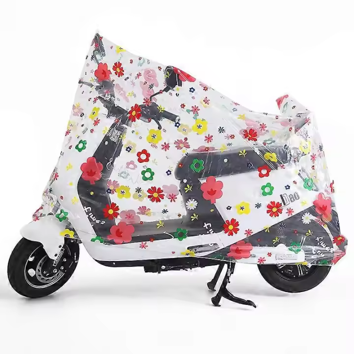Motorcycle Cover, Clear Plastic Flowers Moped Cover, Waterproof Protection, Dustproof Motorcycle Tarpaulin, Outdoor Rain Cover, Motorcycle Tarpaulin - 1